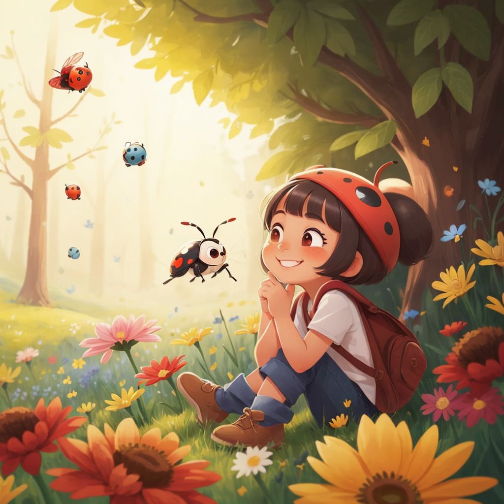 Lilly the ladybug in the woods