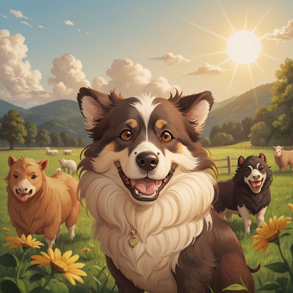 Max the sheepdog at the watering hole